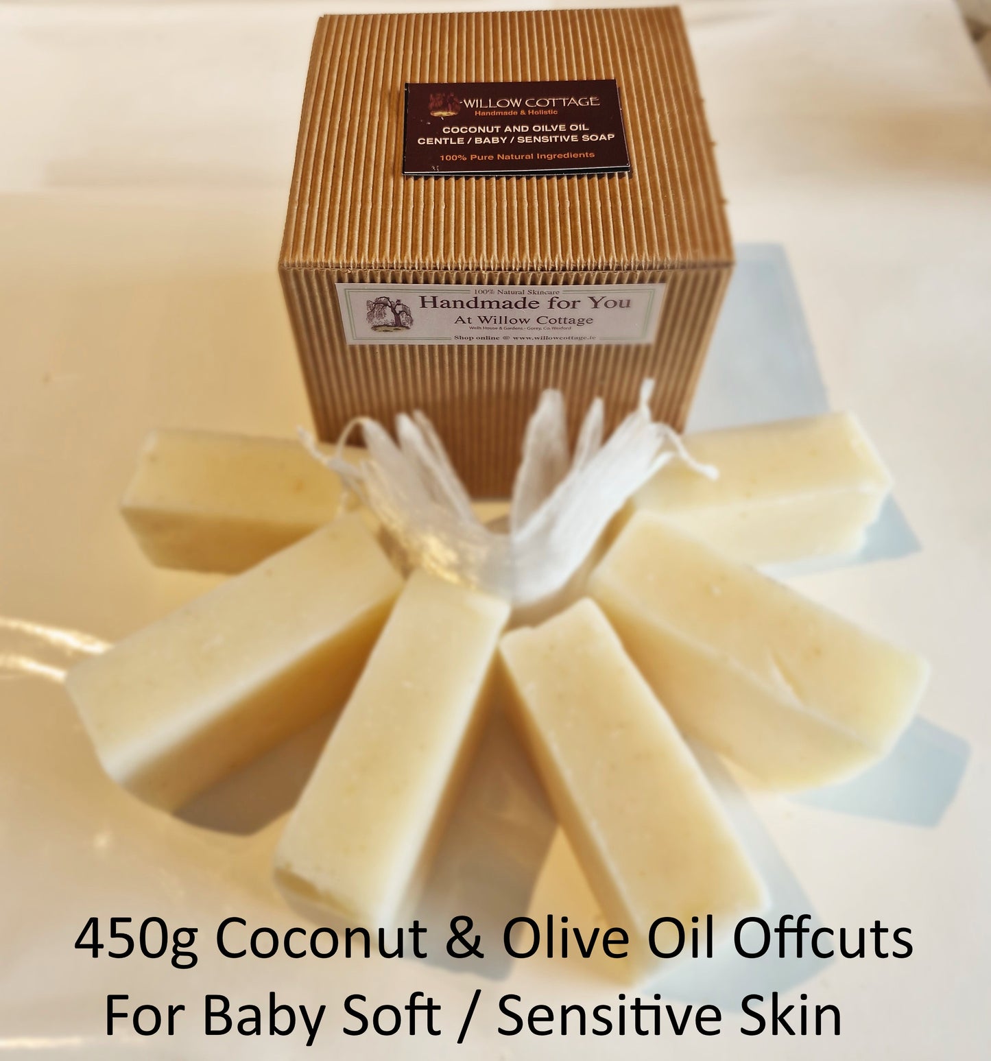 450g Coconut & Olive Oil Soap Offcuts = equivalent average weight of 5 bars for the price of 4