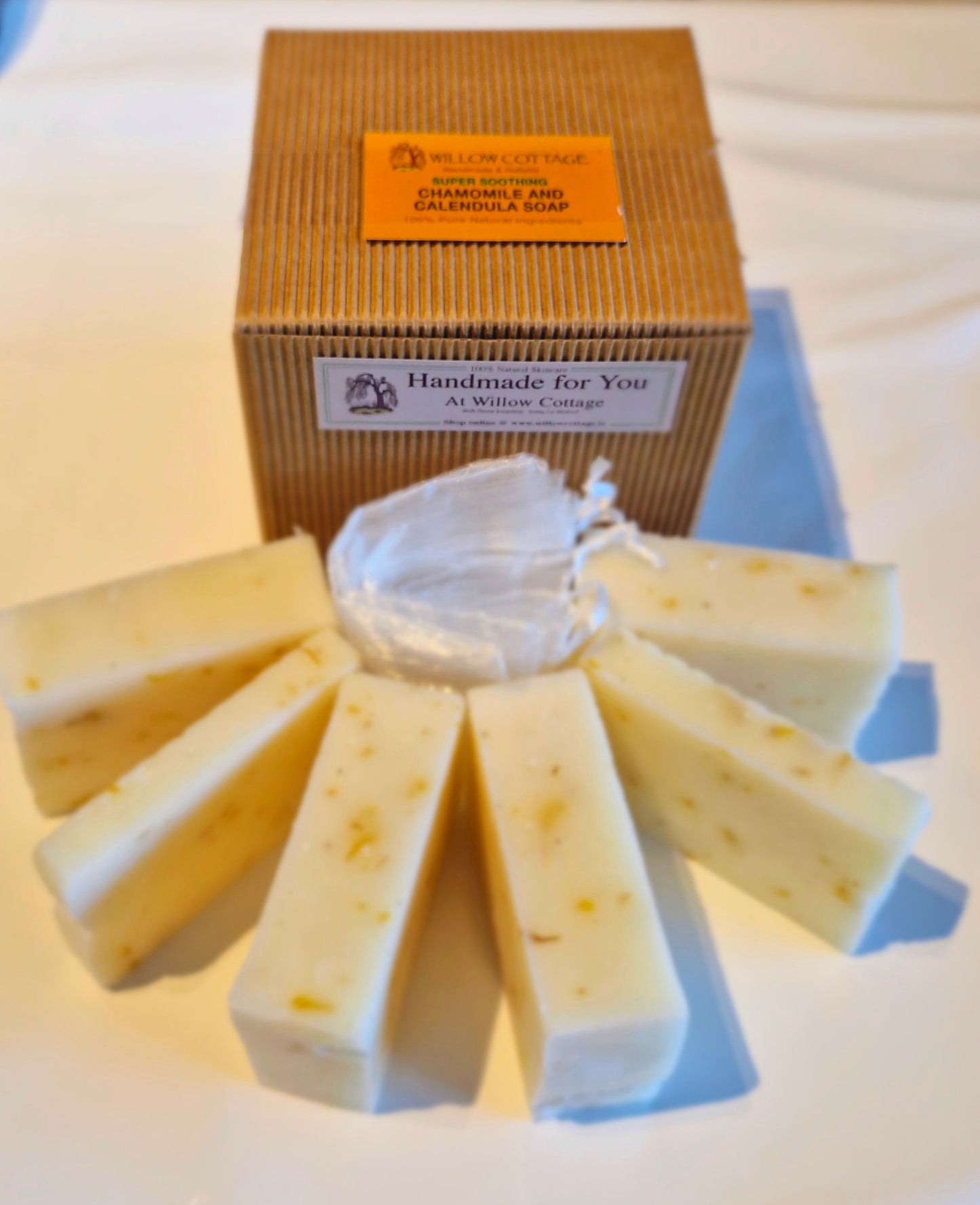 450g Chamomile & Calendula Essential Oil Soap Offcuts = equivalent weight of 5 bars for the price of 4